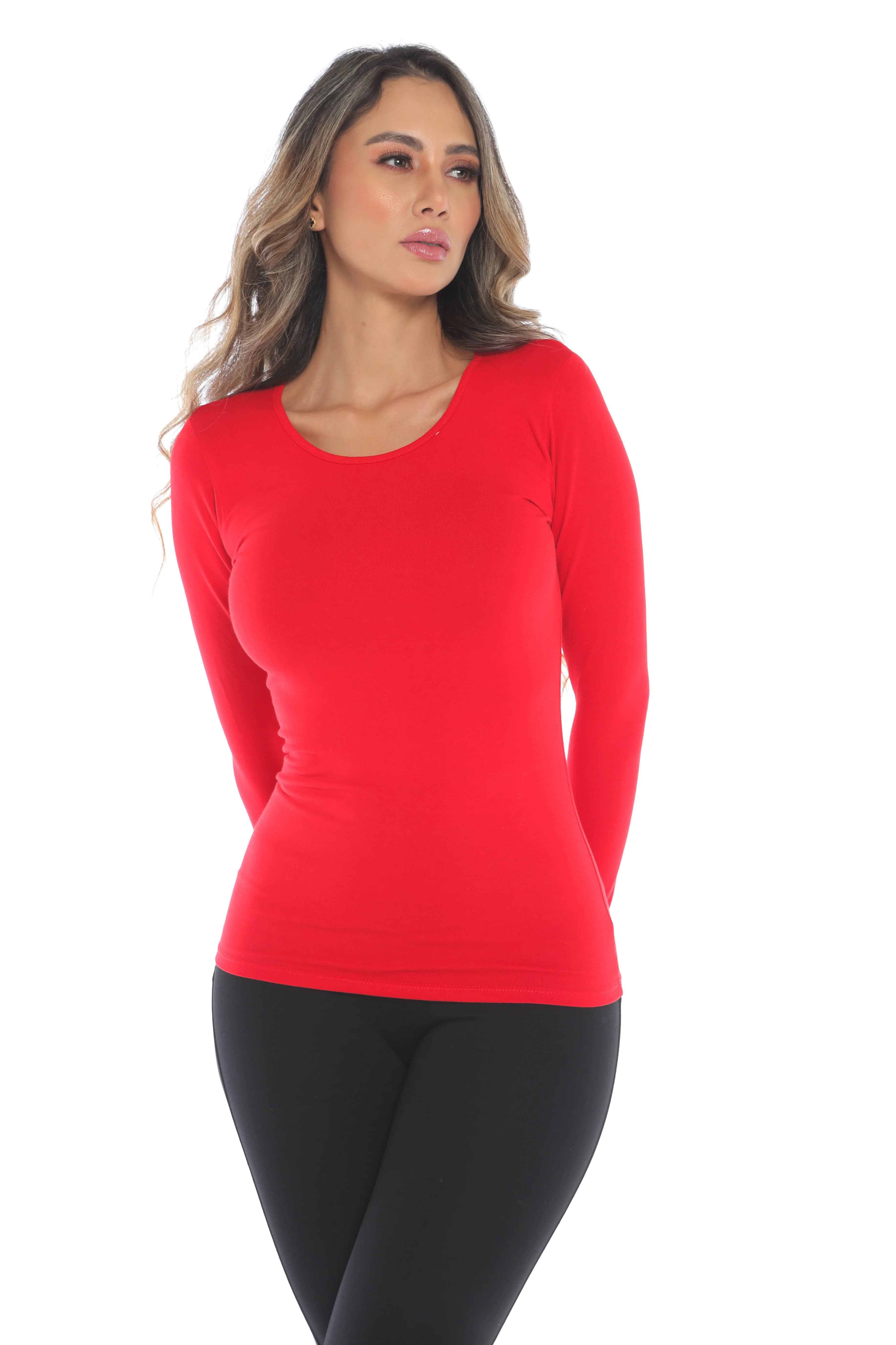 Camiseta Manga Larga de Algodón para Mujer